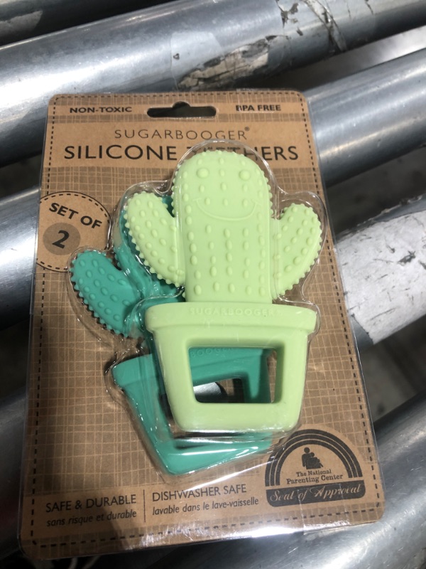 Photo 2 of Sugarbooger Silicone Teether Set-of-Two, Happy Cactus
