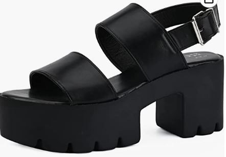 Photo 1 of Women's Chunky Platform Sandals in Open Toe Buckle Ankle Strap Block Heel size 5