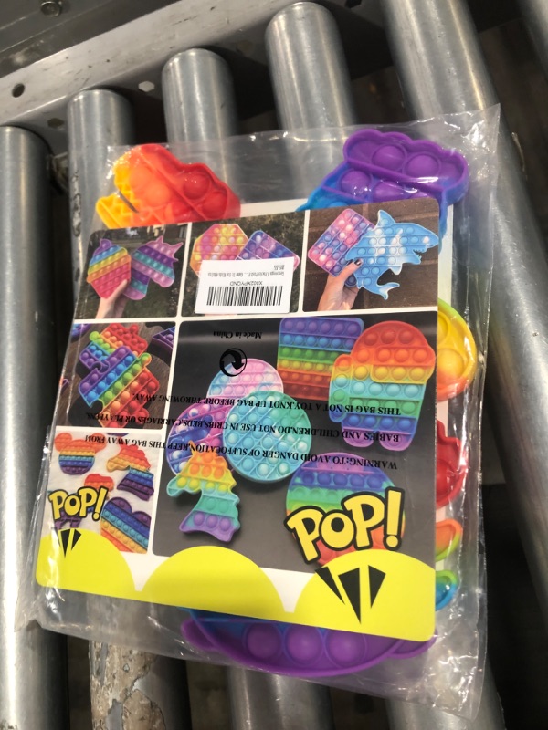 Photo 1 of 3 Packs Pop Bubble Fidget It Toy, Sensory Figit Set Silicone Cute Figetget Popit Toys, Autism Special Needs Stress Reliever, Cheap Popper Rainbow Lobster Crab Game It for Kids Adults

