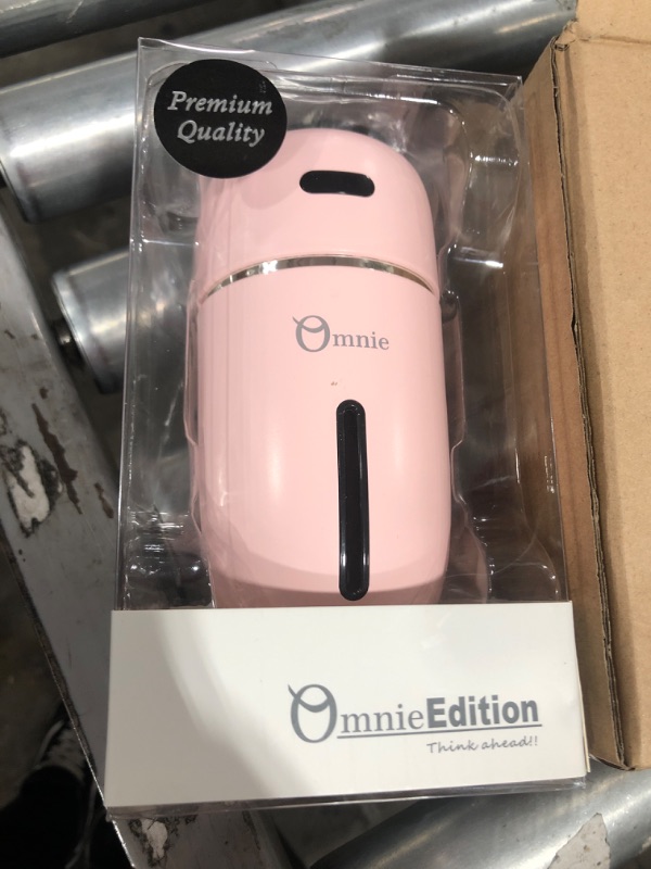 Photo 2 of Omnie Edition 200ml Ultrasound Cute Robot Mini Humidifier for Car, Car Diffuser with Cool Mist with One Button Operations for Car Room Bedroom Desk Office Plants Lasting up to 8 HRS USB Charge (Pink?
