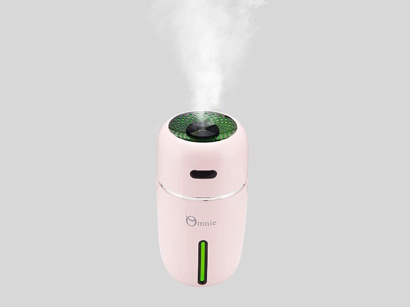 Photo 1 of Omnie Edition 200ml Ultrasound Cute Robot Mini Humidifier for Car, Car Diffuser with Cool Mist with One Button Operations for Car Room Bedroom Desk Office Plants Lasting up to 8 HRS USB Charge (Pink?
