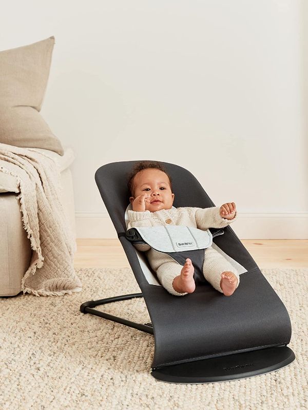 Photo 1 of Babybjorn Balance Soft Cotton Jersey Bouncer - Dark Grey/Light Grey