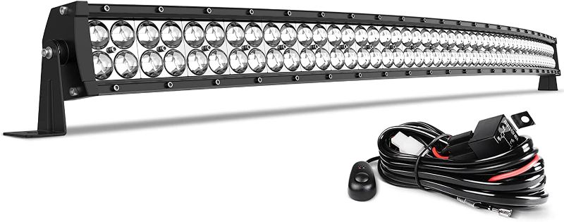 Photo 1 of AUTOSAVER88 LED Light Bar 52 Inch Curved Work Light 4D 500W with 10ft Wiring Harness, 50000LM Offroad Driving Fog Lamp Marine Boating Light IP68 WATERPROOF Spot & Flood Combo Beam Light Bar
