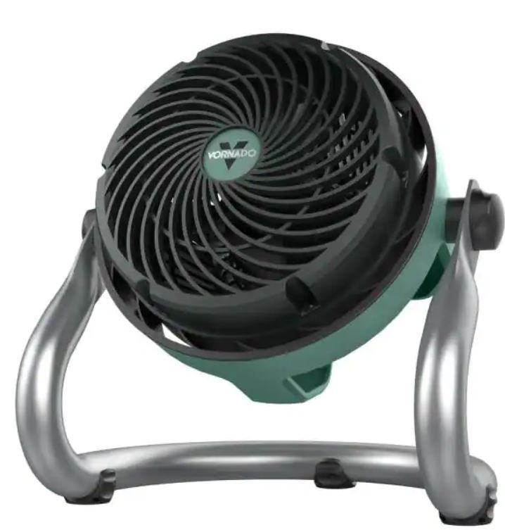 Photo 1 of Vornado EXO51 7.5 in. Small Heavy-Duty Floor Fan, Air Circulator Shop Fan, Green USE FOR PARTS 