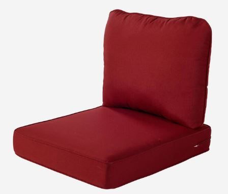 Photo 1 of 2-Piece Red Patio Chair Cushion