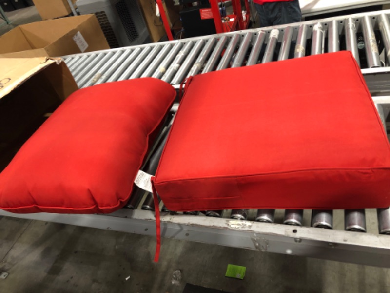 Photo 2 of 2-Piece Red Patio Chair Cushion