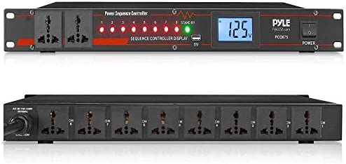 Photo 1 of 10 Outlet Power Sequencer Conditioner - 13 Amp 2000W Rack Mount Pro Audio Digital Power Supply Controller Regulator w/Voltage Readout, Surge Protector, for Home Theater Stage/Studio Use - Pyle PCO875
