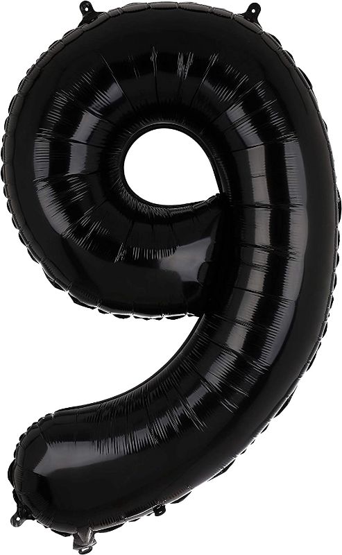 Photo 1 of 40 Inch Large Foil Number 9 Balloons Black Big Mylar Helium Balloon Birthdays Party Decorations Supplies
