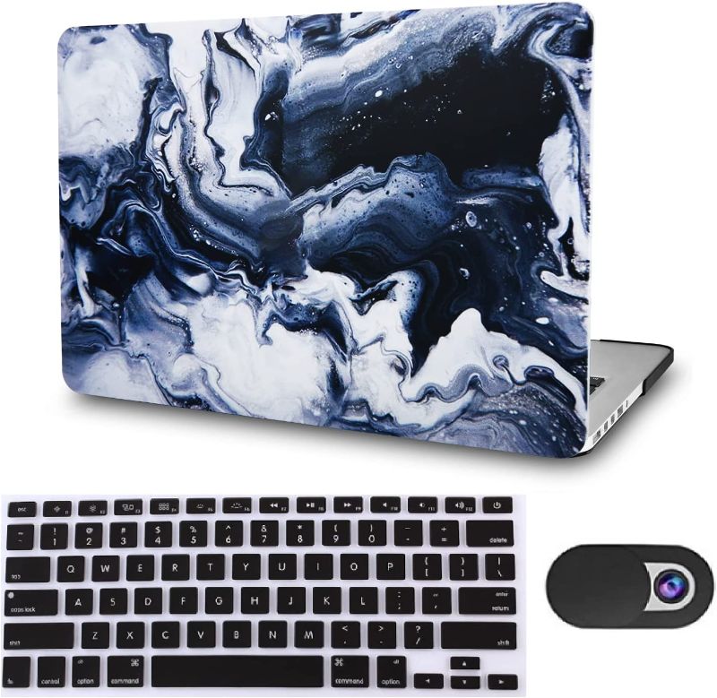 Photo 1 of KECC Compatible with MacBook Pro 13 inch Case 2020-2022 with Touch Bar M2 A2338 M1 A2289 A2251 Protective Plastic Hard Shell + Keyboard Cover + Webcam Cover (Black Grey Marble)
