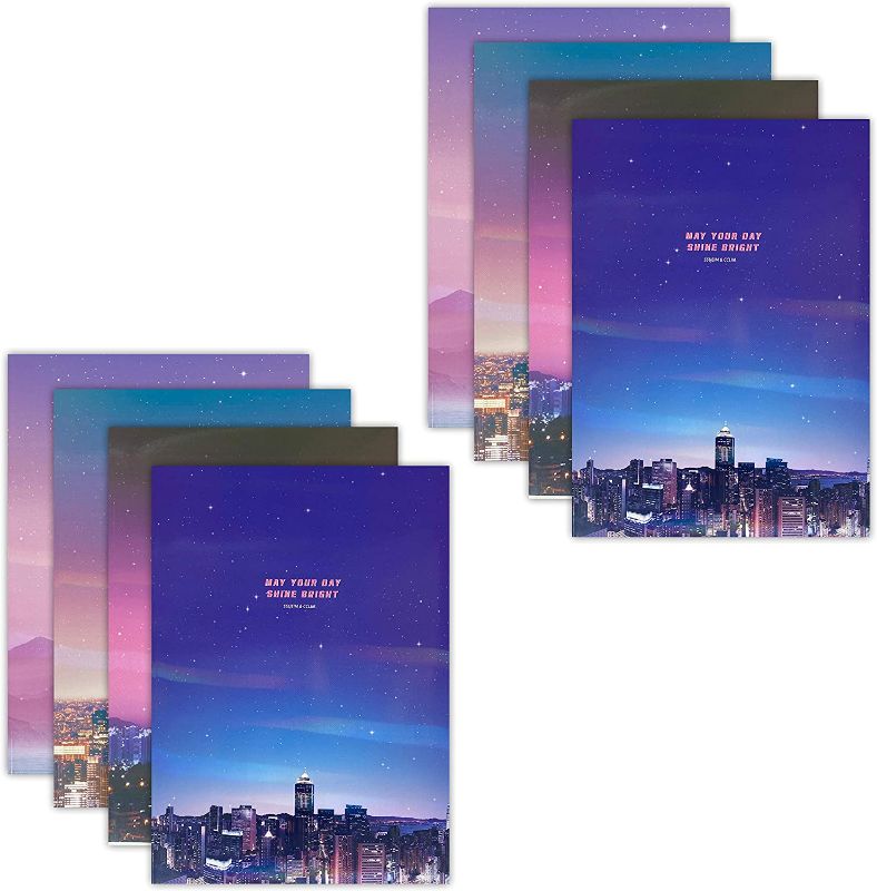 Photo 1 of 8 Pack B5 Holographic Notebook College Ruled, 24 Sheets - Soft Cover Lined Notebook Assorted Patterns
