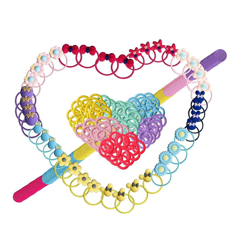 Photo 1 of Baby Hair Ties, Hair Ties for Toddlers Girls Highly Elastic Rubber Bands for Hair 340 pack Multicolor Non-Slip Seamless Lightweight No Damage Ponytail Holders Hair Accessories for Girls Infants Toddlers Kids Teens and Children
