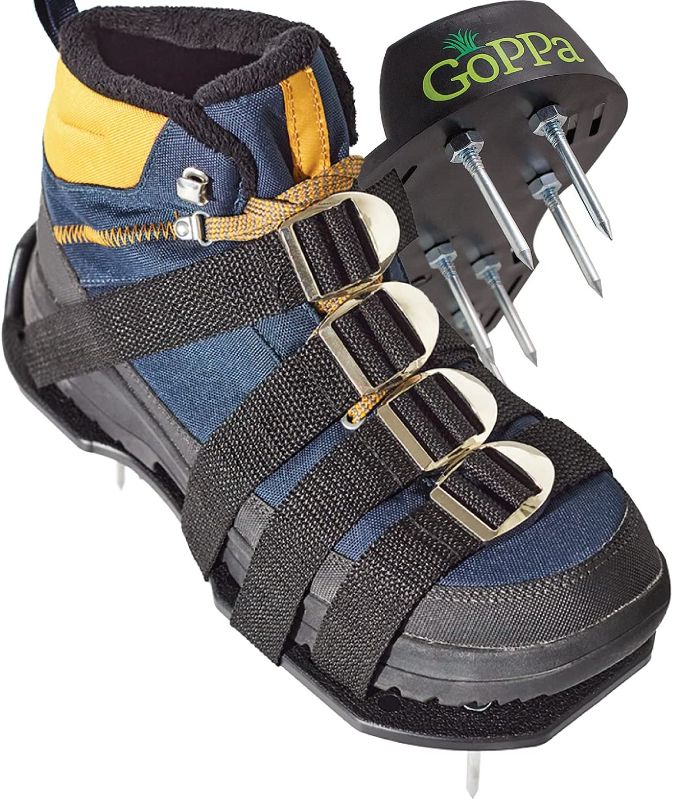 Photo 1 of GoPPa Lawn Aerator Shoes Strong for Women – Fully Assembled Product, Heavy Duty Aeration Shoes for a Perfect Lawn. Ready for aerating Your Yard, Lawn, Roots & Grass
