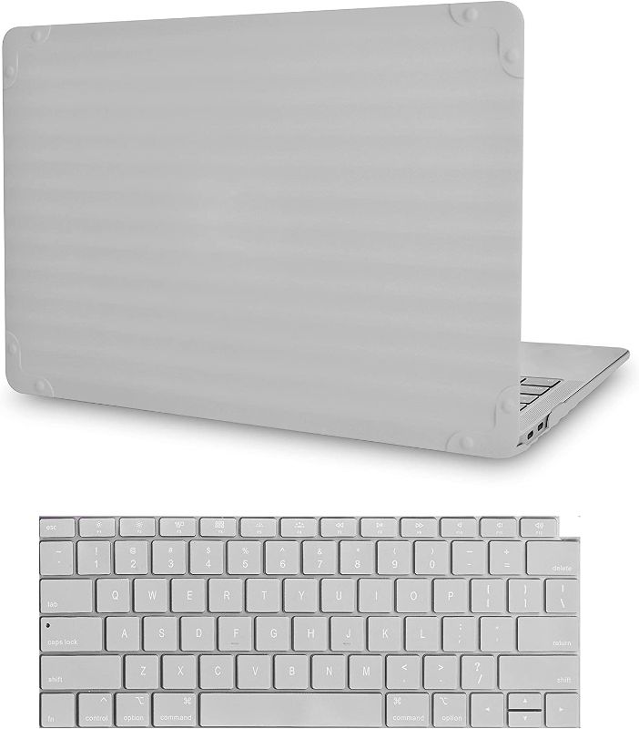 Photo 1 of KECC Compatible with MacBook Air 13 inch Case 2020 2019 2018 Release A1932 Retina Display + Touch ID Protective Plastic Hard Shell + Keyboard Cover (Silver Luggage)
