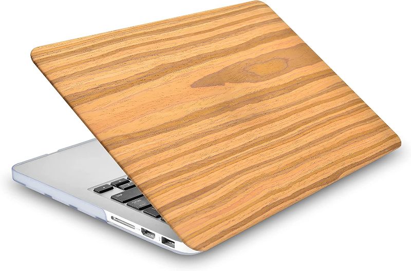 Photo 1 of KECC Compatible with MacBook Air 13 inch Case 2018-2021 Release A2337 M1 A2179 Retina Display + Touch ID ltalian Leather Hard Shell Keyboard Cover + Charging Bag (Wood Leather 28)
