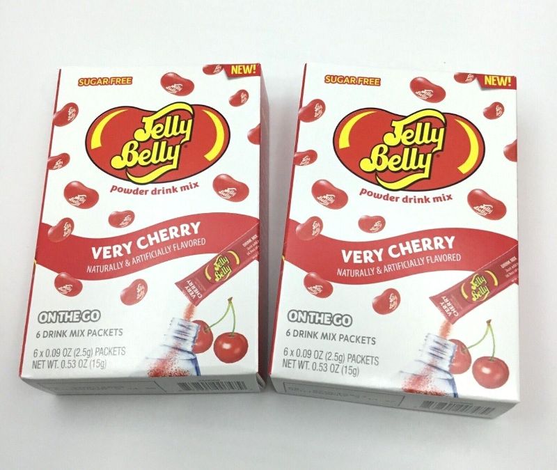 Photo 1 of  JELLY BELLY VERY CHERRY Singles to Go Drink Mix Zero Sugar New Flavors. 12 PACKS in package
