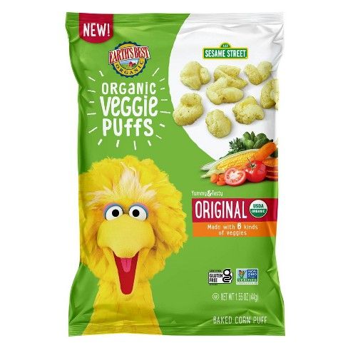 Photo 1 of Earth's Best Organic Sesame Street Toddler Snacks, Veggie Puffs, Original, 1.55 Oz (Pack of 4) EXPIRED! **BEST BY:07/11/2022**