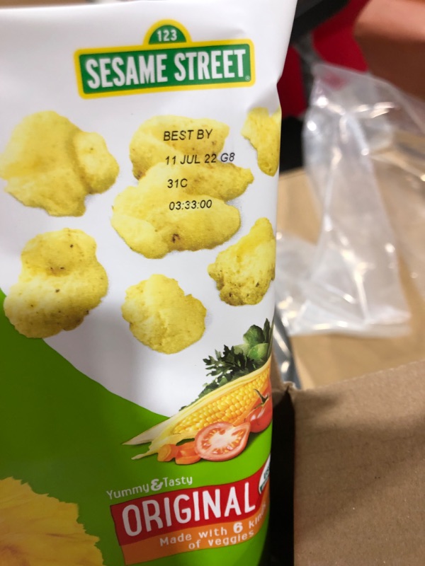 Photo 3 of Earth's Best Organic Sesame Street Toddler Snacks, Veggie Puffs, Original, 1.55 Oz (Pack of 4) EXPIRED! **BEST BY:07/11/2022**