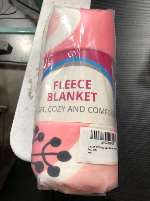 Photo 2 of Baby Blanket for Girls and Boys – Pink Llama 30”x40” - Animal Print - Premium Minky Fleece with Sherpa Throw - Soft, Plush, Warm - Perfect for Couch, Bed, Sofa
