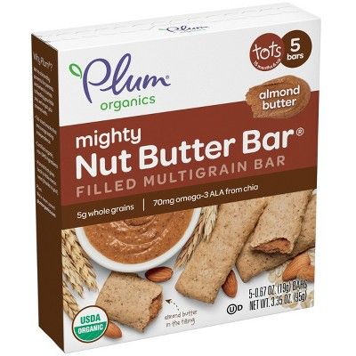 Photo 1 of Plum Organics Sandwich Bars | Mighty Tots | Almond Butter | 5 Count | 8 Pack | Organic Snack for Kids, Toddlers EXPIRED!!**BEST BY:07/27/2022**