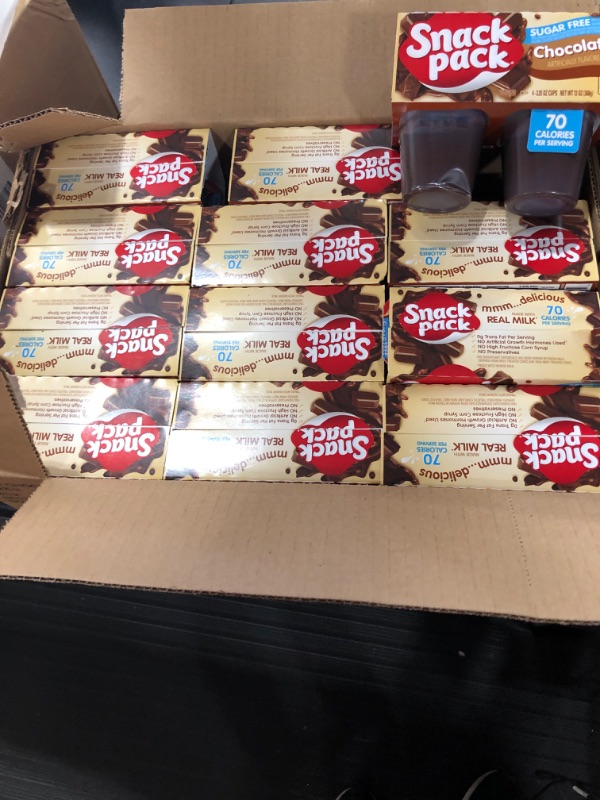 Photo 2 of (12 PACK) Snack Pack Pudding Sugar Free Chocolate 