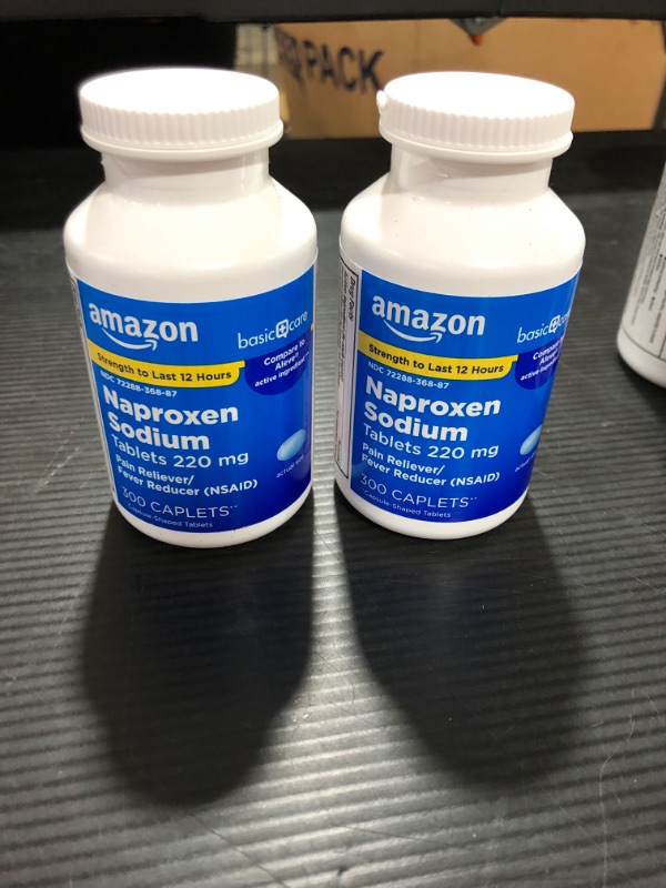 Photo 2 of (2 PACK) amazon Basic Care Naproxen Sodium Tablets, 300 Count  Best by 07/2023