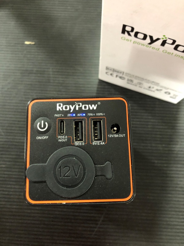 Photo 2 of Roypow 30W PD Portable Charger with 12V/10A Cigarette Lighter Socket, 86.58Wh USB C Laptop Power Bank, 18W QC& 12V DC External Battery Pack, Perfect for MacBook Air iPad Phone Dash Cam or Camping