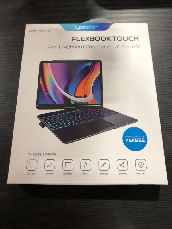 Photo 2 of typecase Touch iPad Pro 12.9 2021 Funda con teclado y trackpad, estilo de teclado mágico, teclas retroiluminadas inteligentes, teclado giratorio de 360 grados para iPad Pro 12.9 (2018-2021), compatible con Apple Pencil (negro)