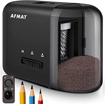 Photo 1 of AFMAT Colored Pencil Sharpener - Portble Fast Pencil Sharpener for Kids - Labor-Saving Handheld Pencil Sharpener Battery Operated- 5"2"3" Suitable Size for Kids Handheld - Ideal for School/Kids Gift