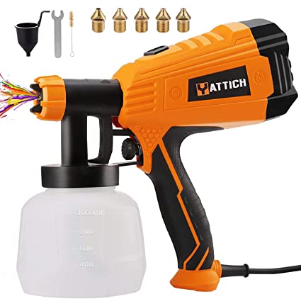 Photo 1 of YATTICH Paint Sprayer, 700W High Power HVLP Spray Gun, 5 Copper Nozzles & 3 Patterns, Easy to Clean, for Furniture, Cabinets, Fence, Car, Bicycle, Garden Chairs etc. YT-201. **HEAVY USE**