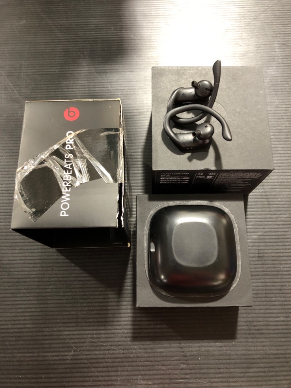 Photo 4 of Powerbeats Pro Totally Wireless & High-Performance Bluetooth Earphones Black.**no cable unable to test. missing ear tips **