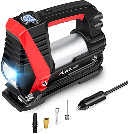 Photo 1 of AVID POWER Portable Tire Inflator, 12V DC Car Tire Pump with Digital Pressure Gauge, Fast Inflation (0-35PSI Within 3mins), Air Compressor with LED Light, Auto Shut-Off, for Auto, Bike, Balls, ect **UNTESTED**