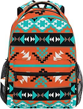 Photo 1 of Backpack Ethnic Aztec Geometric Adults School Bag Casual College Bag Travel Zipper Bookbag Hiking Shoulder Daypack for Women Men