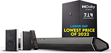 Photo 1 of Nakamichi Shockwafe Pro 7.1.4 Channel 600W Dolby Atmos/DTS:X Soundbar with 8" Wireless Subwoofer, 2 Rear Surround Speakers. Get True 360° Cinema Surround with This Plug and Play Home Theater System
