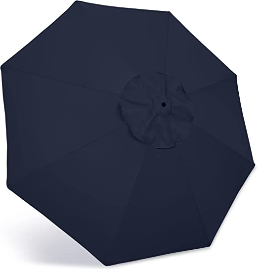 Photo 1 of ABCCANOPY 9ft Outdoor Umbrella Replacement Top Suit 8 Ribs (Navy Blue)
