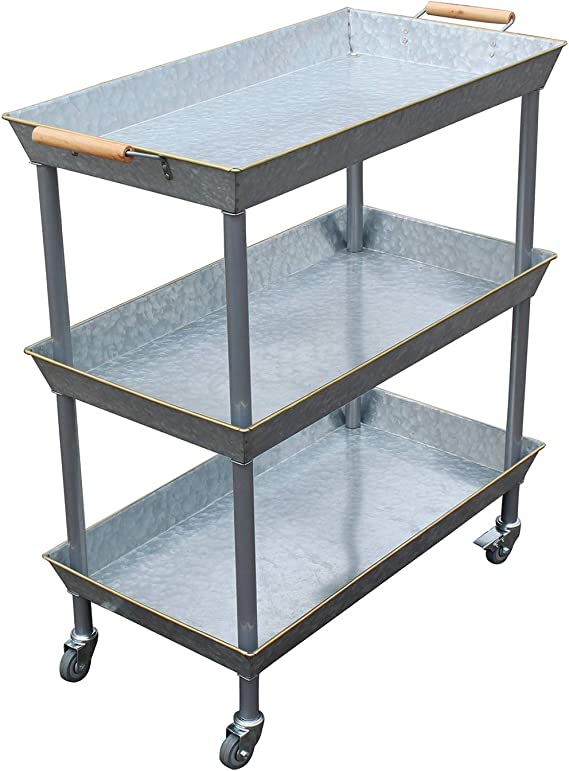 Photo 1 of 4W Bar Cart 3 Tier Utility Cart with Wheels