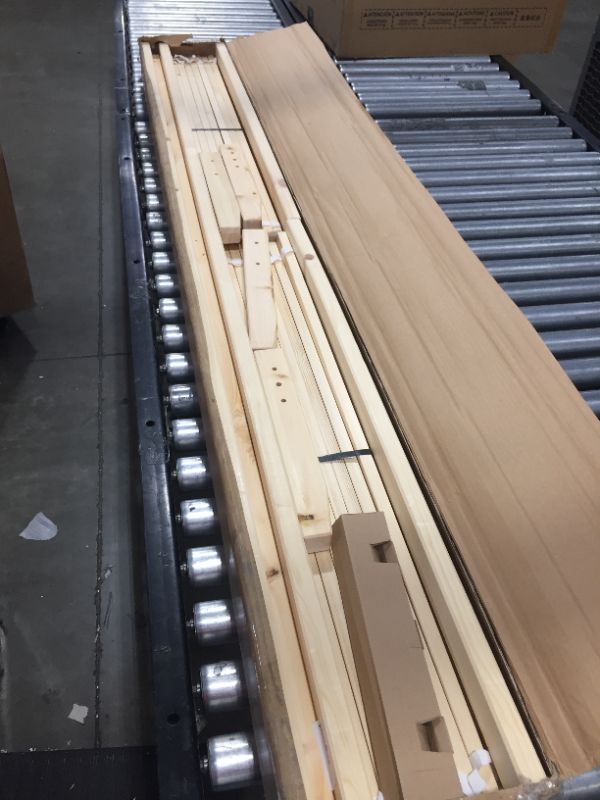 Photo 1 of Springfield Classic Natural Wood Deluxe Platform Bed Frame — Low Profile Bed Without Headboard | Easy Assembly Wooden Slats Support | No Box Spring Needed | Rustic Pine 39 x 75 Twin
