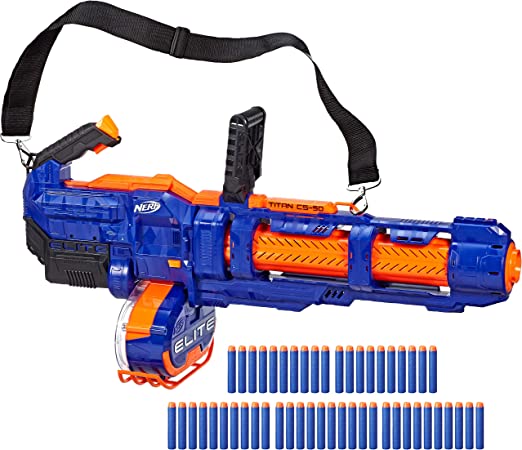 Photo 1 of NERF Elite Titan CS-50 Toy Blaster -- Fully Motorized, 50-Dart Drum, 50 Official Elite Darts, Spinning Barrel -- for Kids, Teens, Adults