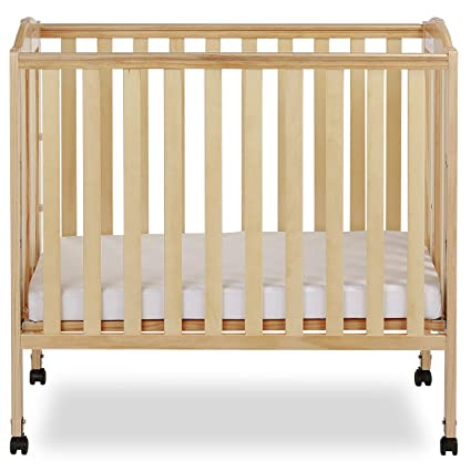 Photo 1 of Dream On Me 3 in 1 Portable Folding Stationary Side Crib in Natural, Greenguard Gold Certified
