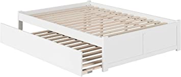 Photo 1 of AFI Concord Bed with Footboard and Twin Extra Long Trundle, Queen, White
