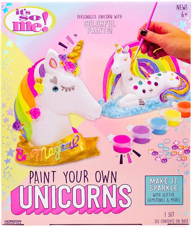 Photo 1 of It’s So Me! Paint Your Own Unicorns – DIY Ceramic Unicorn Kit – Arts and Crafts Kits for Kids - Great Birthday Party Activities for Kids Ages 6, 7, 8, 9
