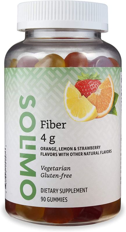 Photo 1 of Amazon Brand - Solimo Fiber 4g - Digestive Health, Supports Regularity - 90 Gummies (2 Gummies per Serving) Expire November 2023

