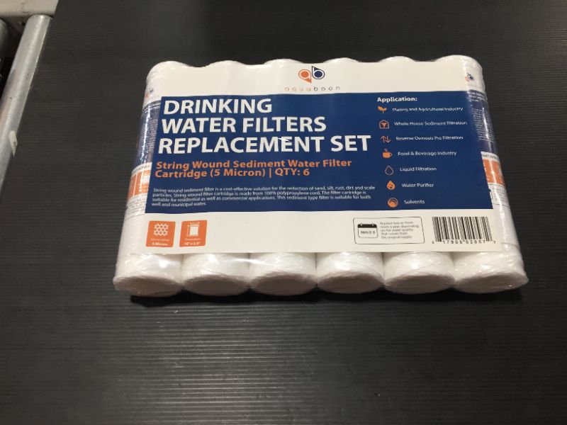 Photo 2 of 6-Pack of 1 Micron Wound String Sediment Water Filter Cartridges 10"x2,5" for Any RO Unit
