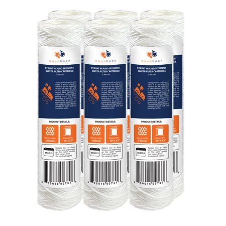 Photo 1 of 6-Pack of 1 Micron Wound String Sediment Water Filter Cartridges 10"x2,5" for Any RO Unit
