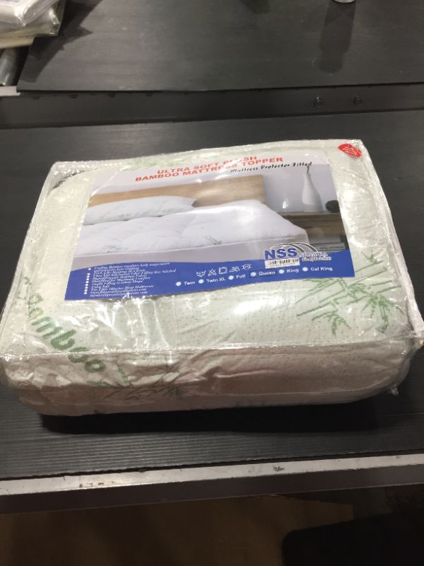 Photo 1 of Bamboo Mattress Topper Cover Queen with 1 Pillow Protector Cooling Pillow Top Mattress Fits 8-20 Inches Deep Mattresses Pad Breathable Extra Plush Thi
