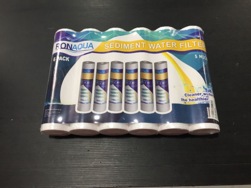 Photo 2 of 5 Micron Sediment Water Filter Cartridge 10"x 2.5", Four Layers of Filtration, Removes Sand, Dirt, Silt, Rust, Made from Polypropylene for any RO Units or Whole House Water Filtration Systems 6 Pack
