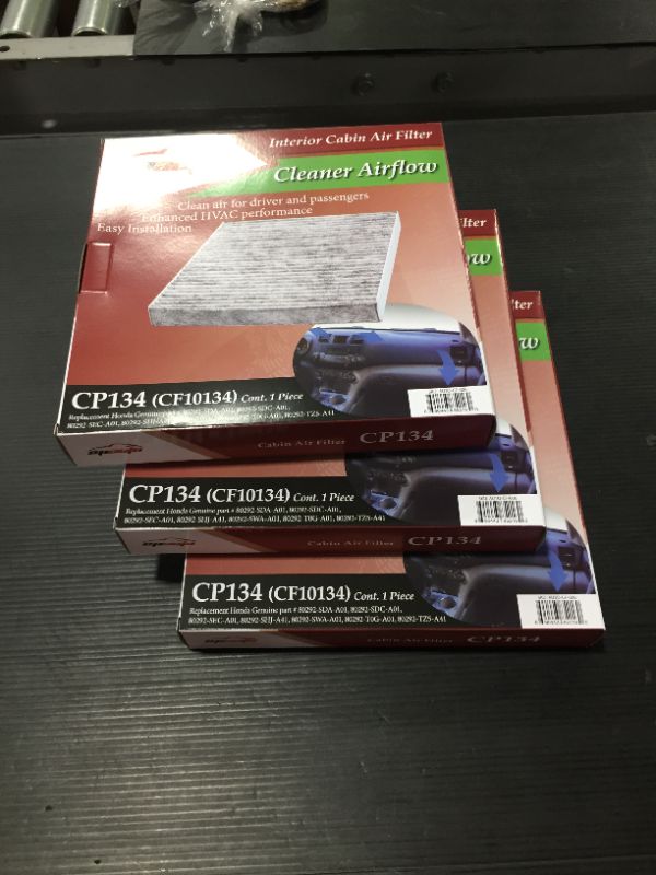 Photo 2 of 3 Pack - EPAuto CP134 (CF10134) Premium Cabin Air Filter Includes Activated Carbon
