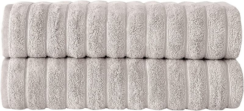 Photo 1 of Classic Turkish Towels - Premium Cotton Quick-Dry Bath Towel Set - Thick and Absorbent, Ribbed 2-Piece Luxury Bathroom Towels, 27x54 Inches,100% Turkish Cotton (Almond Beige)
