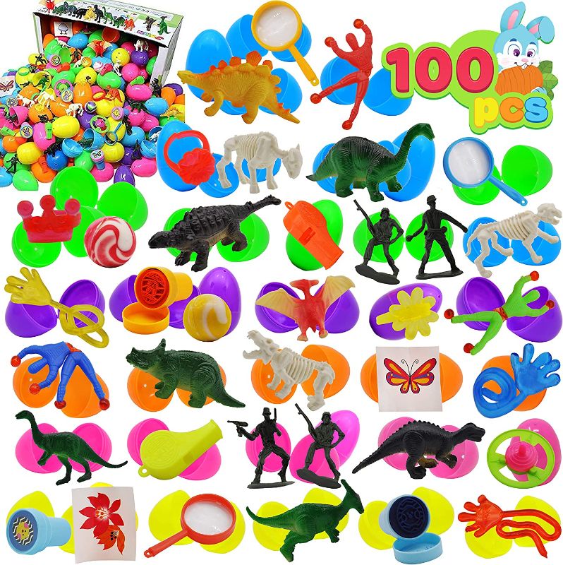 Photo 1 of JOYIN 100 Pcs Prefilled Easter Eggs with Novelty Toys Premium for Easter Theme Party Favor, Easter Eggs Hunt, Easter Basket Stuffers Fillers, Classroom Supplies
