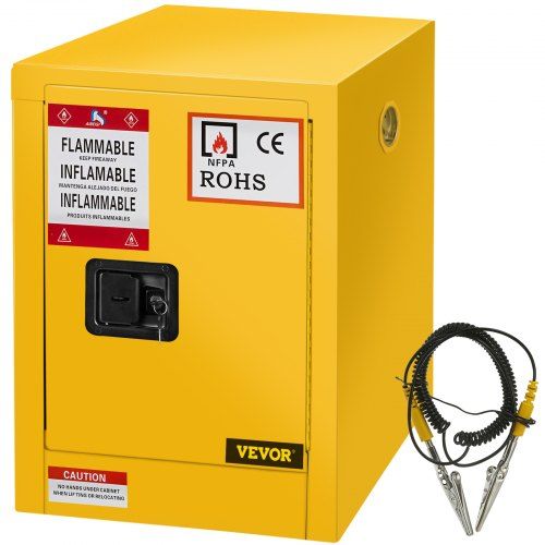 Photo 1 of 1 pack Safety Cabinet for Flammable Liquids Single door and Manual Close Yellow Hazardous Storage