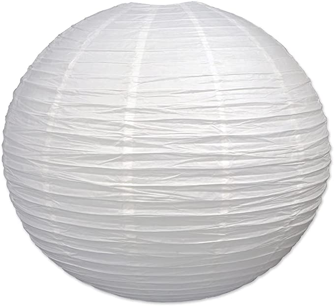 Photo 1 of Beistle Jumbo Paper Lantern, 30-Inch, White, White
